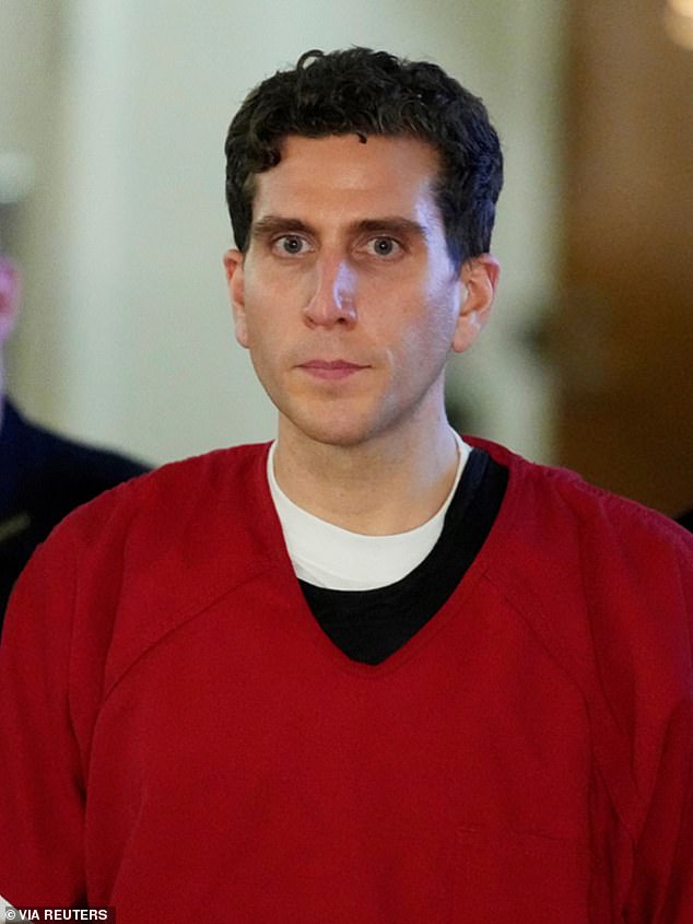 Kohberger (pictured during his January 2023 extradition), a PhD candidate in criminology, has been behind bars since his arrest while pleading his innocence