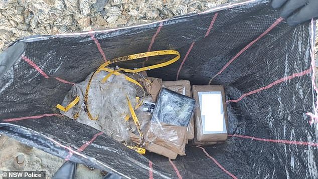 Up to 213kg of cocaine has been discovered on the coastline between Sydney and Newcastle, with 90kg of this found over the New Year (pictured is one of the packages)