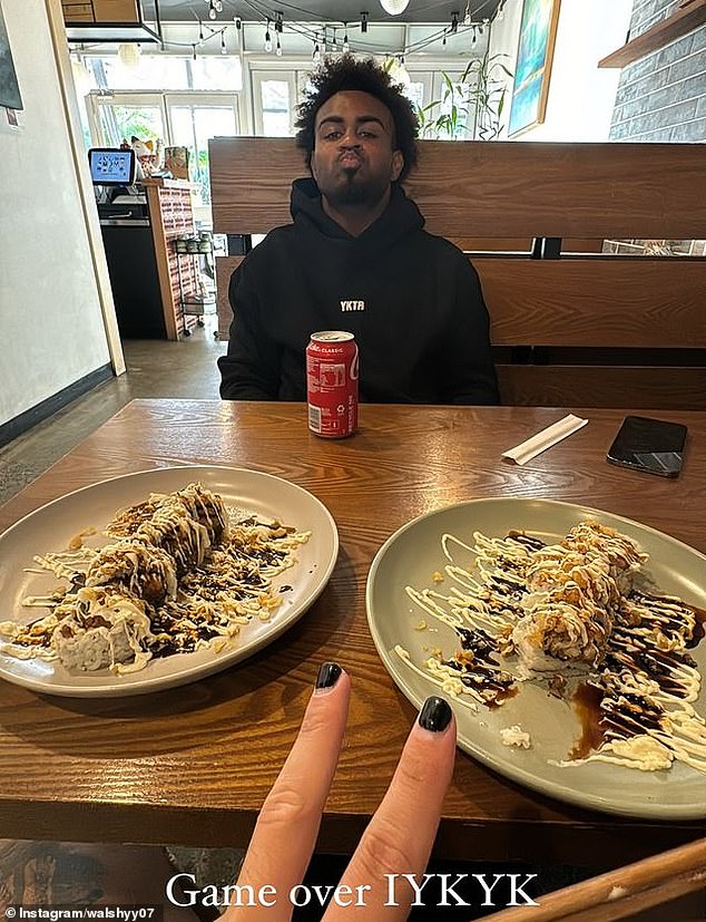 Reece Walsh was criticized for sharing a photo of himself having lunch with teammate Ezra Mam showing his fingernails painted (pictured)