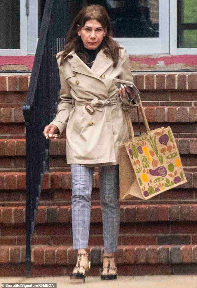 The Golden Bachelor star cut a stylish figure in a beige double-breasted trench coat as she left work in Shrewsbury, New Jersey on Monday