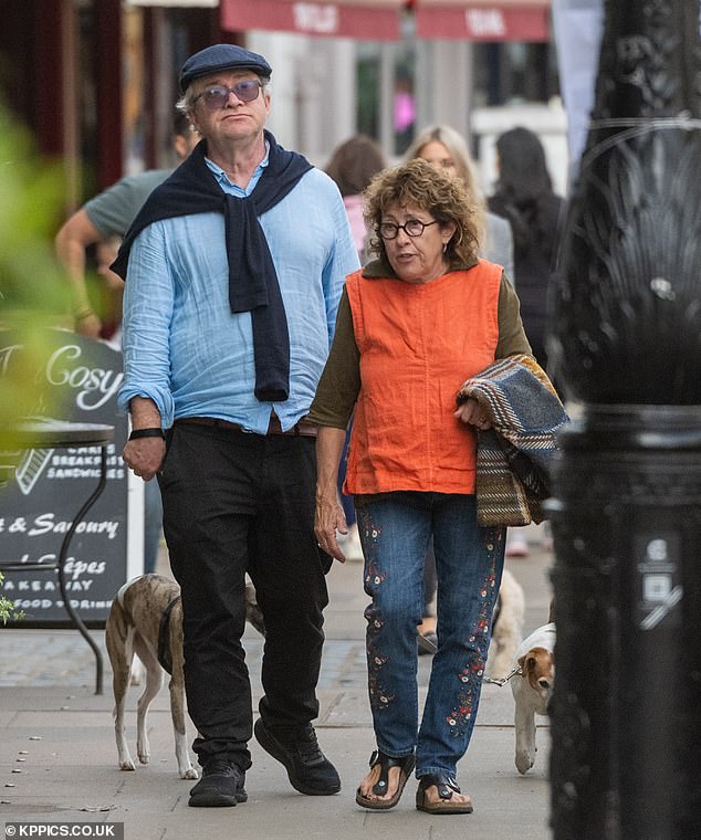 Harry Enfield was spotted enjoying a quiet lunch with his friend Jo Green on Friday