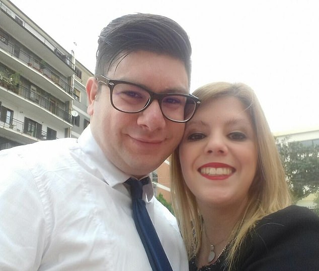 Giuseppe Stilo with his wife Federica, who was taken to hospital after the death of her husband