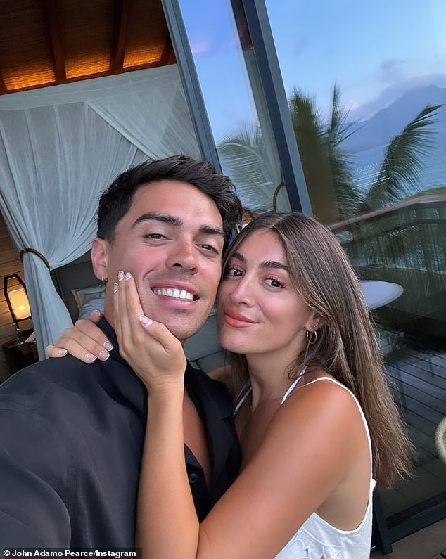 John Pearce, 33, (left) revealed on Tuesday that he and wife Jessie Adamo (right) are keen to start a family, with the lovebirds currently in the planning stages of becoming pregnant