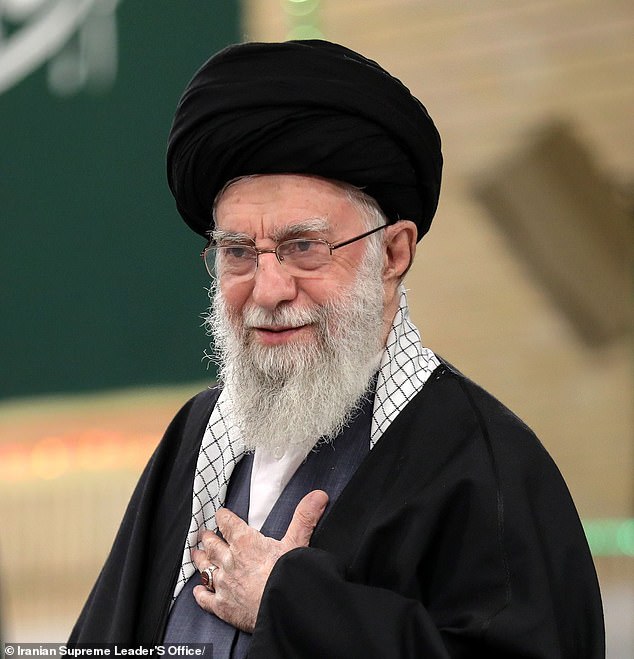 Republicans are planning dozens of votes on measures supporting Israel and condemning Iran, led by Ayatollah Khameini, above, after the weekend's attacks, but still have no direction forward on funding the US ally.
