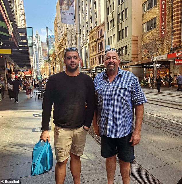 Jake Paul Hogan, above with his father Todd Hogan.  Todd will make the final cut from New Zealand next week to attend Jake's sentencing hearing