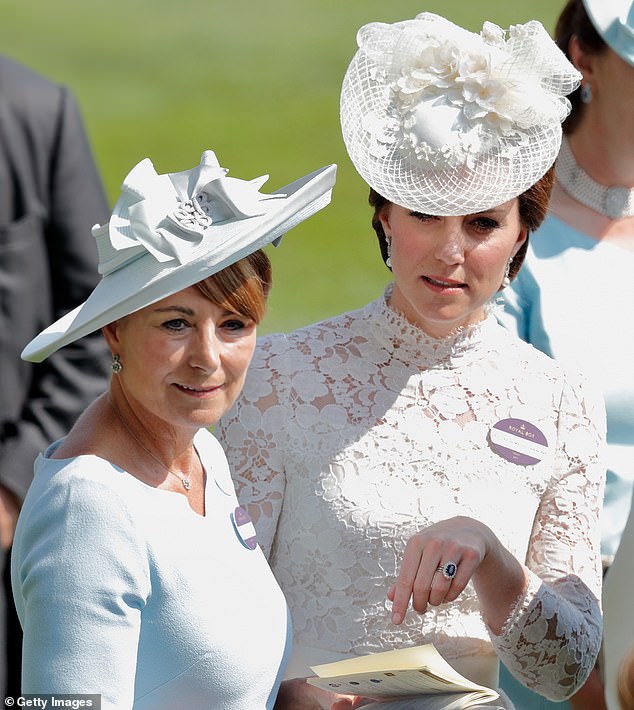 Proud mother Carole Middleton with her daughter Kate, at Royal Ascot in 2017