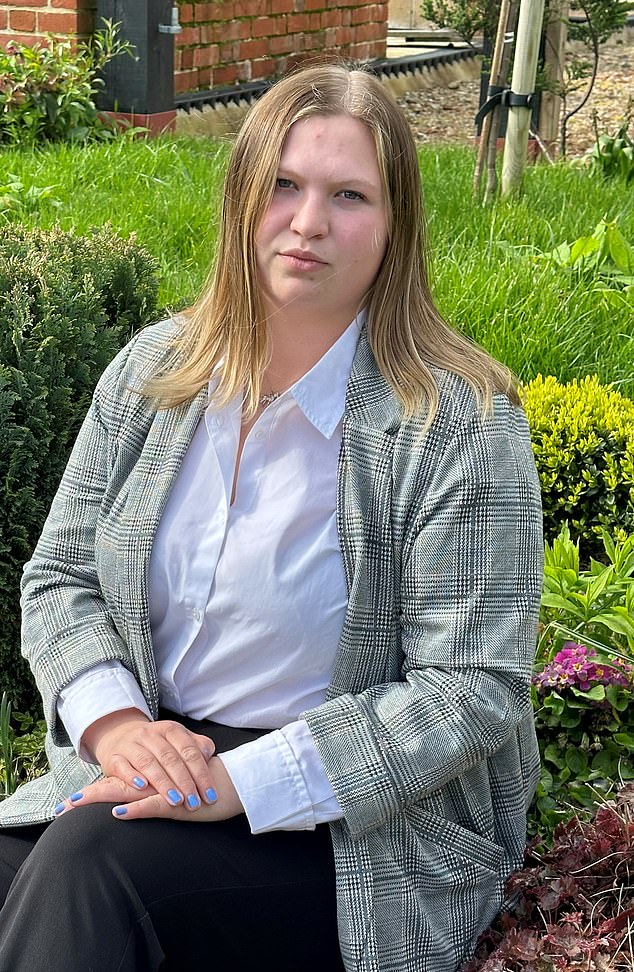 Katie Simpson (pictured) was cared for, abused and terrorized by her stepfather between the ages of nine and 13 to keep it a secret