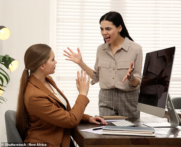 Fiona said bosses probably behave this way because they feel insecure about their abilities, especially if they've just been promoted (stock image)