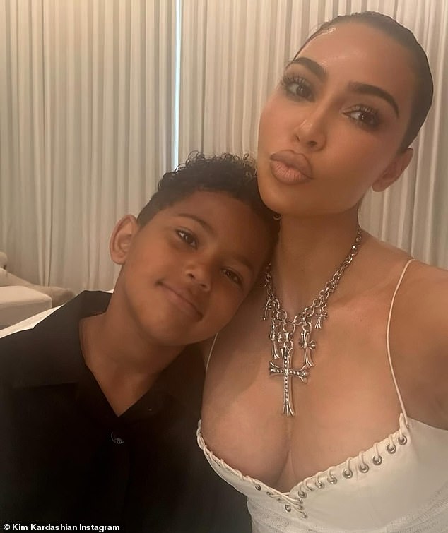 Kim Kardashian showed her affection for her son Saint on Saturday by sharing several videos on her Instagram Story