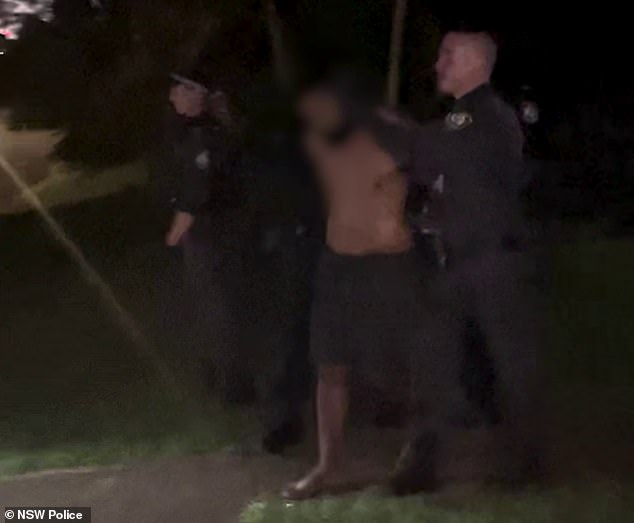 Footage of the arrest shows the dramatic moment Desmond Avery was led away and searched as police took him into custody.