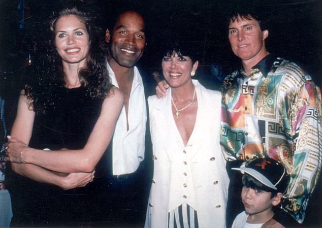 OJ Simpson, Kris Jenner and Bruce Jenner, as they were then known, are pictured with Simpson's former girlfriend Paula Barbieri and a young Robert Kardashian before the murders of Nicole Brown and Ron Goldman