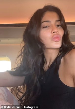 Kylie Jenner, 26, took to Instagram on Friday to share a clip showing off her new extensions while winking and giving an air kiss to the camera