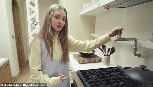 Amanda Seyfried showed off her lazy tap during a YouTube home tour for Architectural Digest and described it as 'stunning'