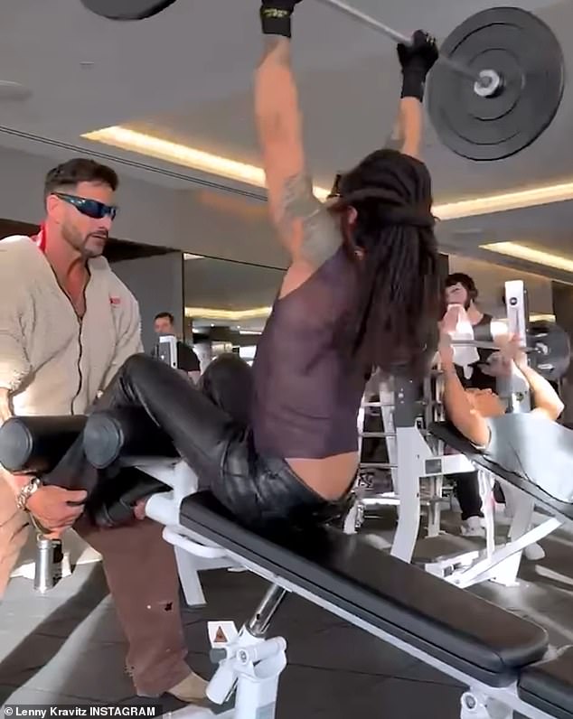 Lenny Kravitz was lovingly trolled by his fans for posting a workout video of himself in black leather pants