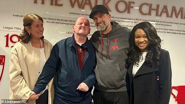 Jurgen Klopp and Liverpool fan Sean Cox reunited at Anfield in a heartwarming moment