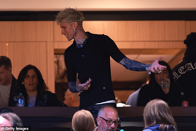 Machine Gun Kelly attended the Final Four showdown at Iowa and UConn on Friday night