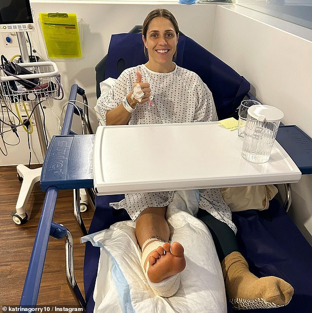 The Matildas midfielder says her two-year-old girl doesn't understand why she suddenly can't play with her after suffering a serious ankle injury (pictured)