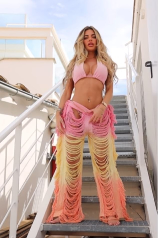 Megan Barton Hanson set pulses racing when she shared a clip of herself modeling a pink bikini top
