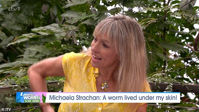 Michaela Strachan has revealed she only showers twice a week, rarely washes her hands and once got a worm under her skin after eating a sandwich with grubby fingers