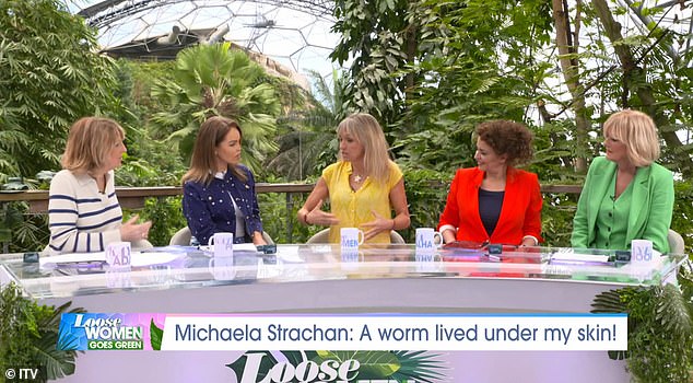 The presenter appeared on Loose Women on Monday - filmed at The Eden Project to mark Earth Day - and admitted her laissez-faire habits came from living in South Africa during a drought