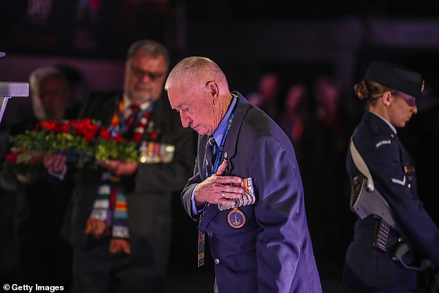 Veterans have said planned pro-Palestinian protests on Anzac Day are 'disrespectful' (People pictured attending Newcastle's Dawn Service on Thursday morning)