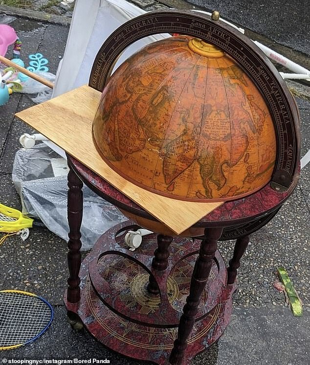 That's one way to go drinking around the world!  A bar globe, which was popular in the 1950s, was also available in New York City