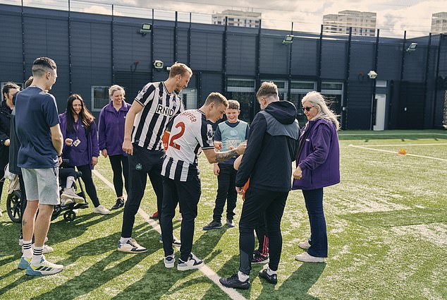 One young supporter said meeting Burn and Trippier was the 'best day of my life'