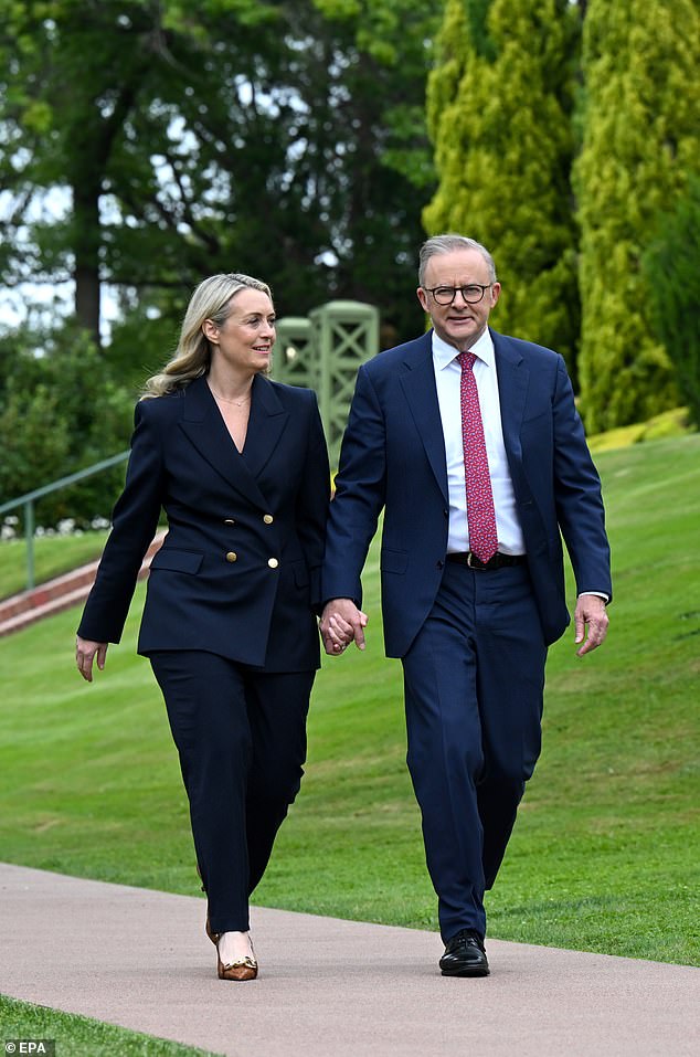 The government of Anthony Albanese (pictured with partner Jodie Haydon) has been criticized by a constituent who said they have failed to convey what they stand for and how to deliver it.