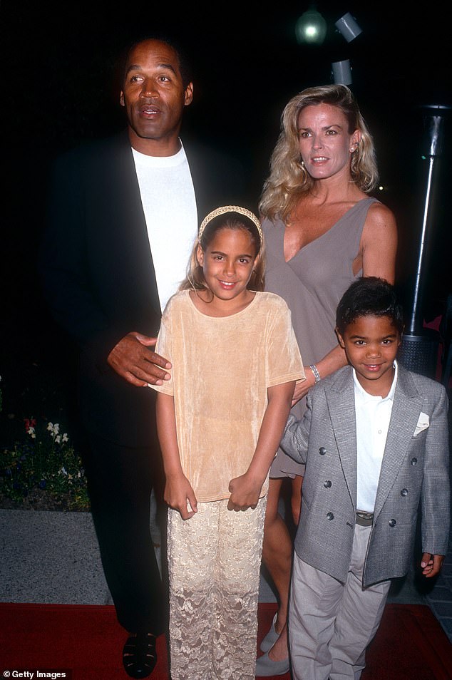 Sydney was just eight years old when her mother Nicole Brown Simpson was stabbed to death and her father was charged with her murder.  The family is pictured in March 1994, three months before the murder