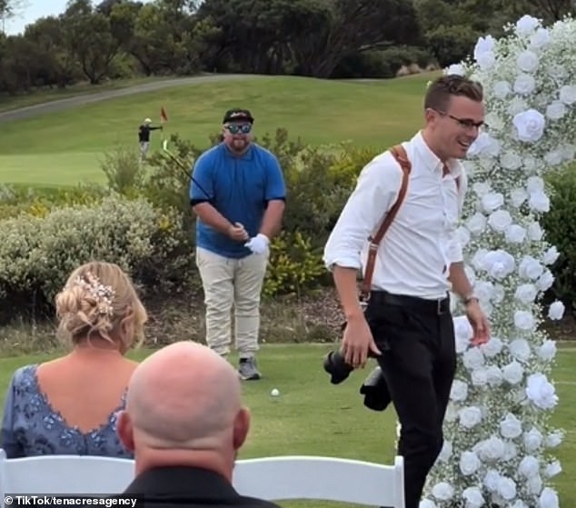 A golfer shocked wedding guests in Victoria by revealing he was the celebrant