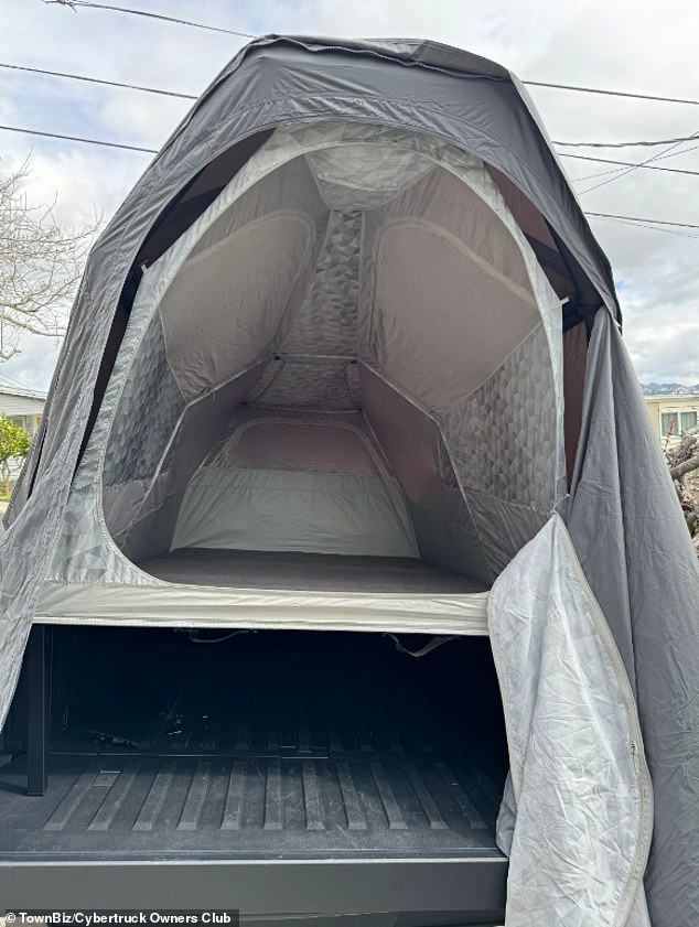 The reality of the Basecamp tent (photo) looks nothing like what was expected in Tesla's photos