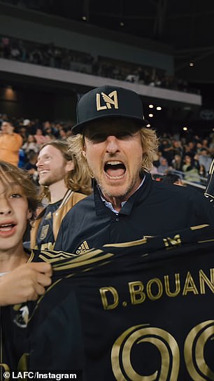 Owen Wilson, 55, was spotted making a rare public outing with his sons Ford, 13, and Finn, 10, at a football game in Los Angeles on Saturday