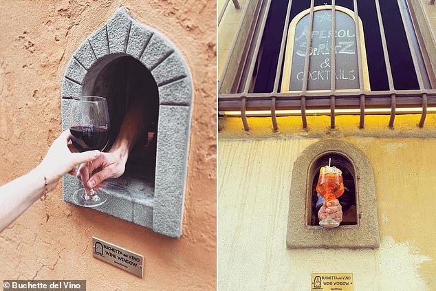 It has borrowed the concept from Tuscany, where 'wine windows' known as buchettes del vino were used in the 1630s, when the plague was widespread, before returning during Covid.