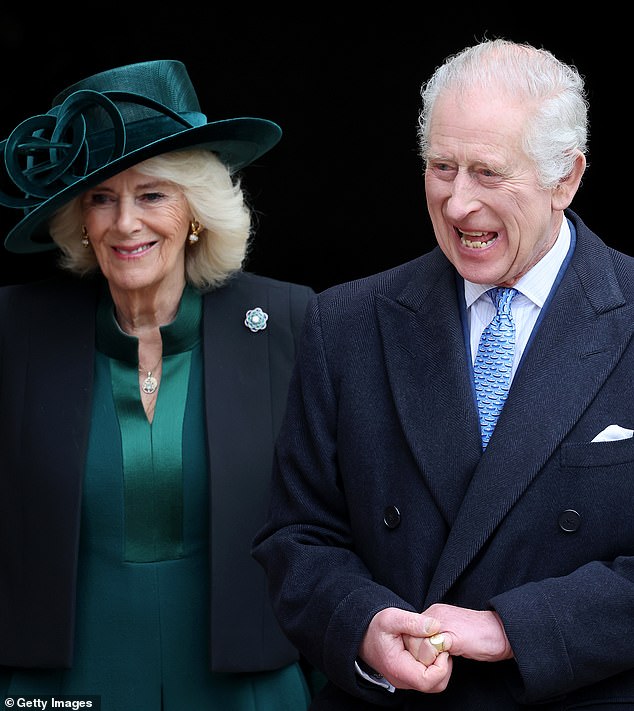 'Comedy mouth': Throughout his royal life, Charles has made comical faces while playfully interacting with royal fans, and today was no different, James said