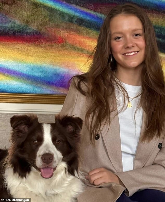 Princess Isabella posed with the family dog ​​Cocoa in colorful snaps released on her 17th birthday