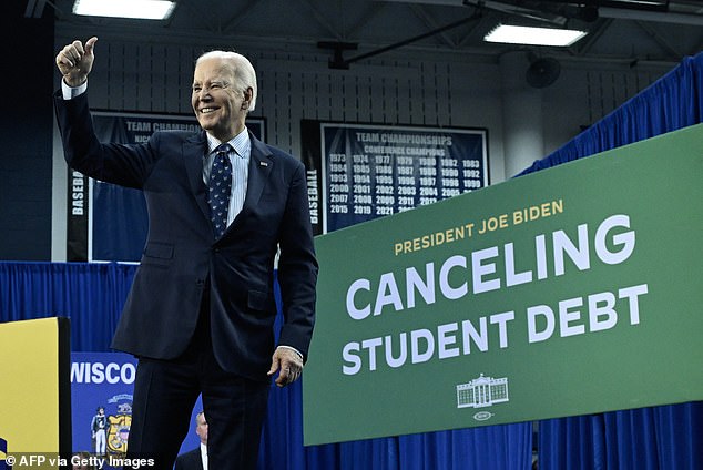 President Biden at an event to tackle student loan debt in Madison, Wisconsin on Monday