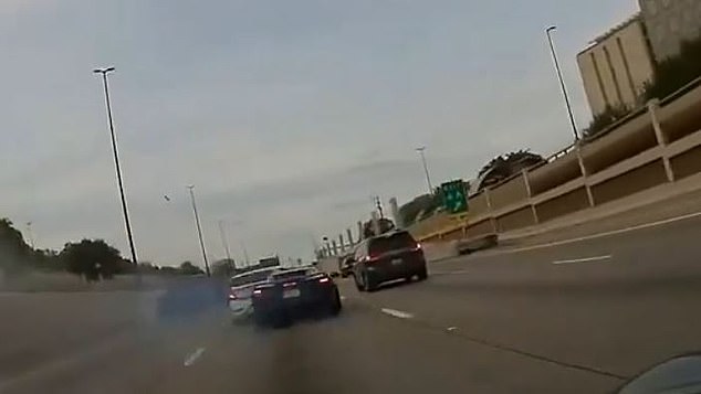 Shocking dashcam footage from Saturday's car crash involving Rice's Corvette