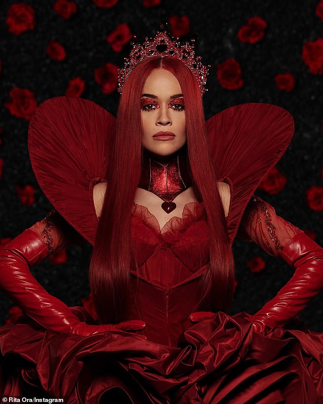 Rita Ora shared a look at her latest career turn on Thursday as she unveiled her costume for Disney's upcoming sequel to Descendants