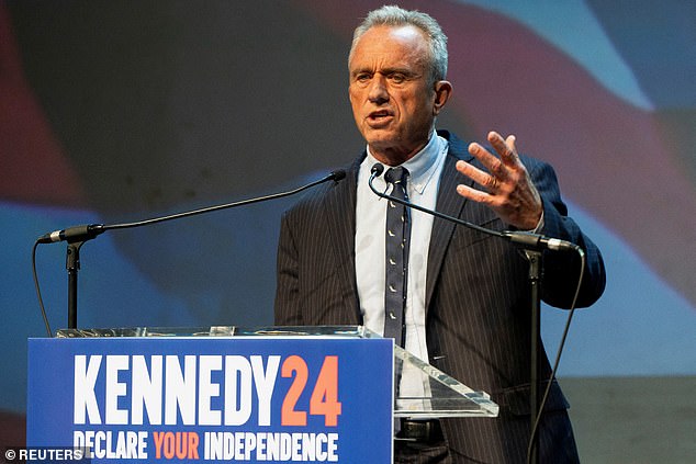 Independent presidential candidate Robert F. Kennedy Jr.  speaks at a campaign rally