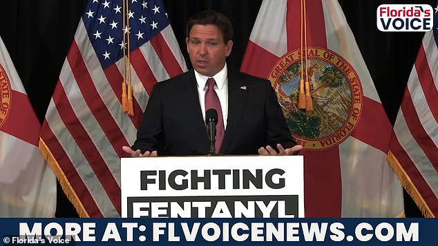 Florida Governor Ron DeSantis signed a bill Monday that would make it a crime to expose first responders to fentanyl or other dangerous narcotics