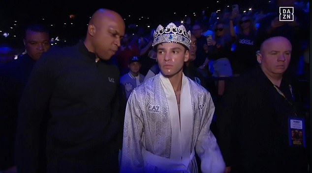 Ryan Garcia wore a $1 million crown as he walked out to fight Devin Haney in Brooklyn, NY