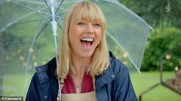 Sara Cox received the Star Baker apron in The Great Celebrity Bake Off for Channel 4's Stand Up to Cancer on Sunday