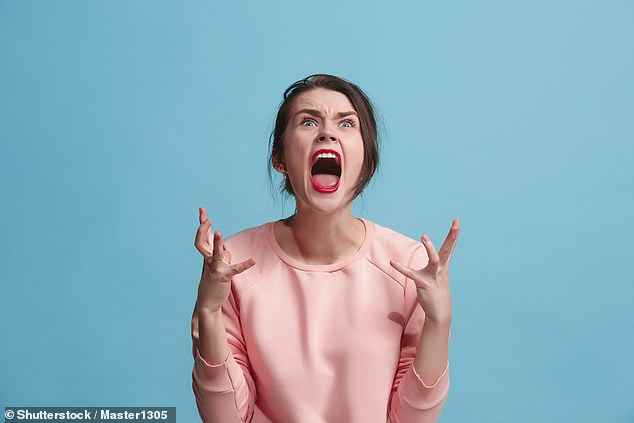 The best way to deal with anger is to write your response on a piece of paper and throw it away, scientists say (Stock Image)