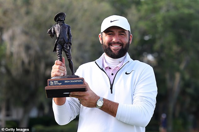 World No. 1 Scottie Scheffler earned victory over the rain-delayed RBC Heritage on Monday