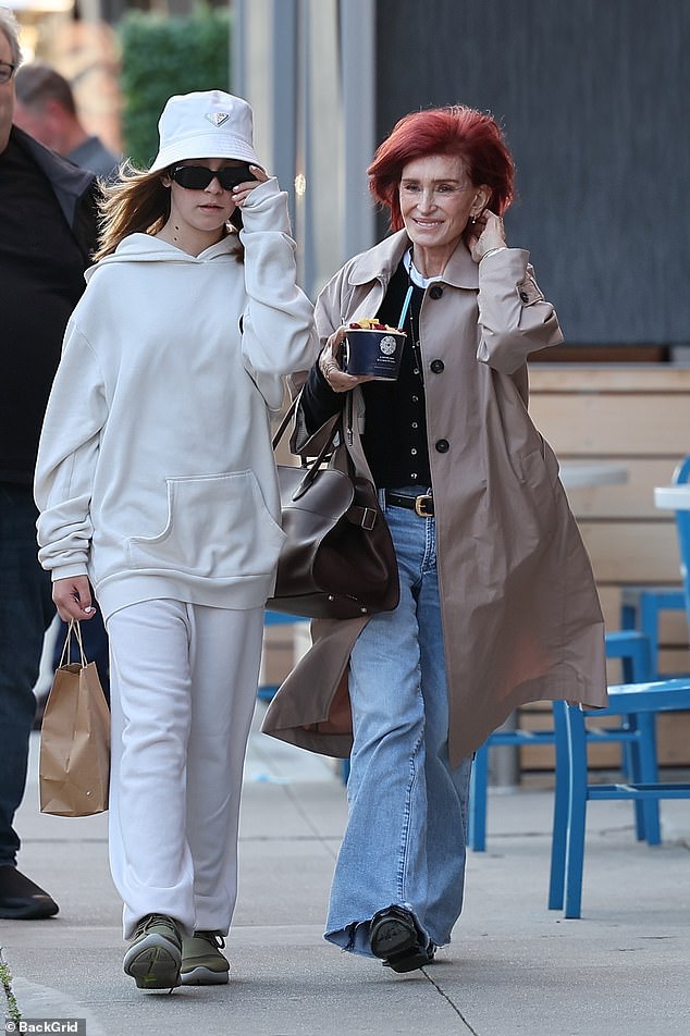 Sharon Osbourne, 71, enjoyed a rare outing with her granddaughter Pearl, 11, on Friday when they went for ice cream together