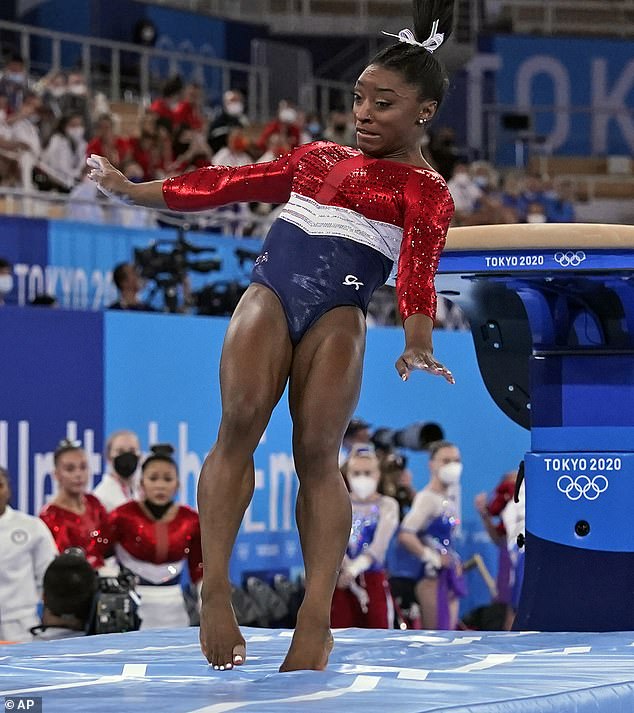 The 27-year-old Olympic gold medalist withdrew from many events at the 2020 Games after famously tripping during her jump after suffering something called 'the twisties'.