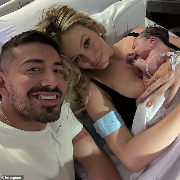 Simone Holtznagel has welcomed her first child with her personal trainer boyfriend Jono Castano, a girl named Gia