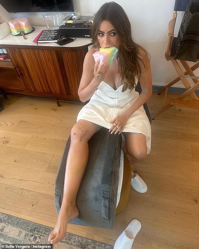 Vergara shared a look at the frightening and long scar on her knee after undergoing 'major' surgery.  The star revealed last week that she had undergone a medical procedure, but did not explain exactly what it was for