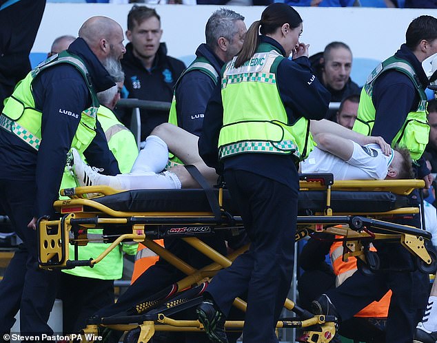 Southampton's Stuart Armstrong left the field on a stretcher during last Saturday's match