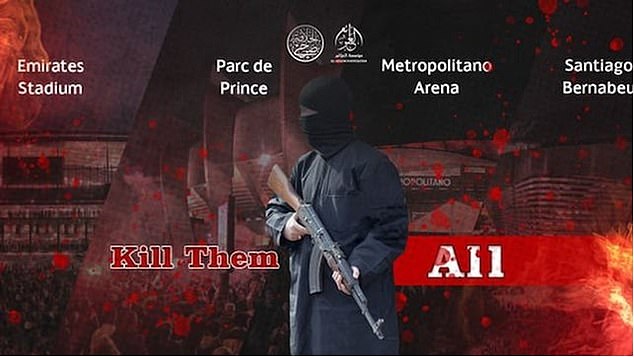 Islamic State threatened to attack fans in London, Paris and Madrid in the coming days